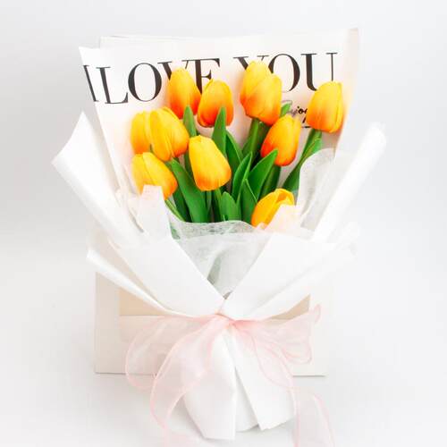 5PCS Tulip Artificial Flowers Real Touch Bouquet Fake Flower