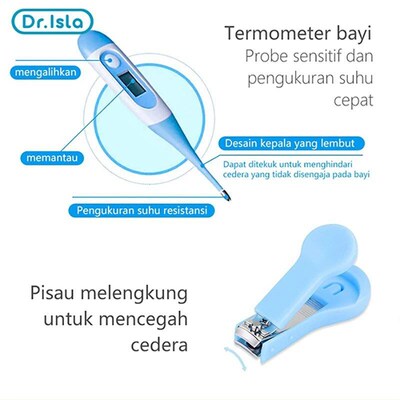 Dr.isla 10 in 1 Baby Care Set Thermometer Safe Nail Clippers