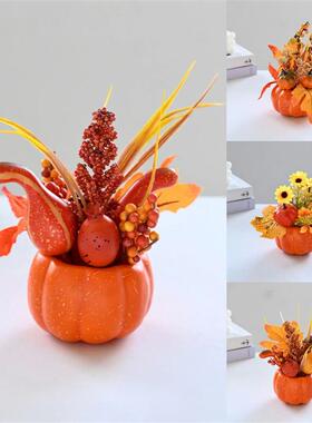 Thanksgiving Table Decor Pumpkin Turkey Figurine Tabletop Re