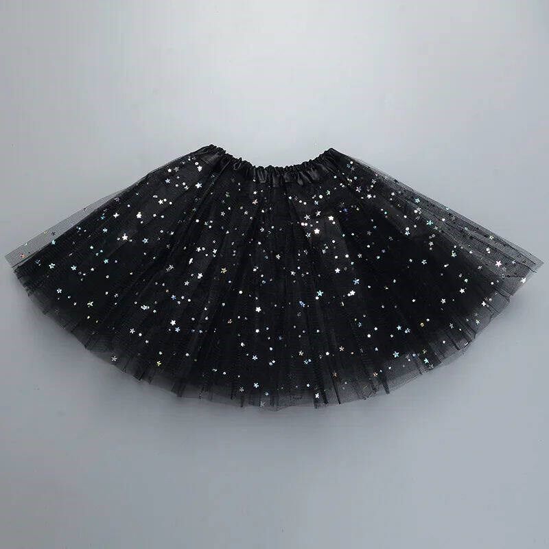 Kids Baby Star Glitter Dance Tutu Skirt For Girl Sequin 3 La