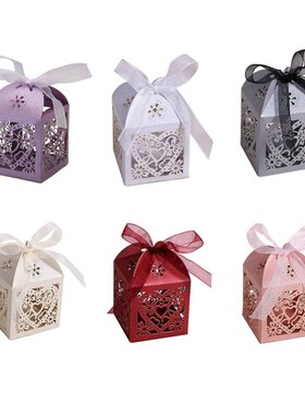 50pcs/lot love heart  cut candy gift boxes wedding part