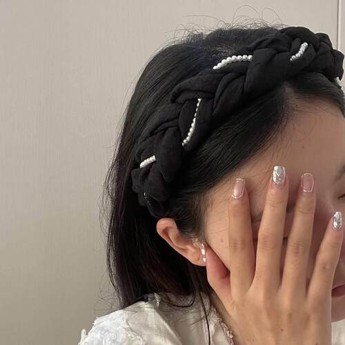 Increase head top twist pearl braid headband retro atmospher