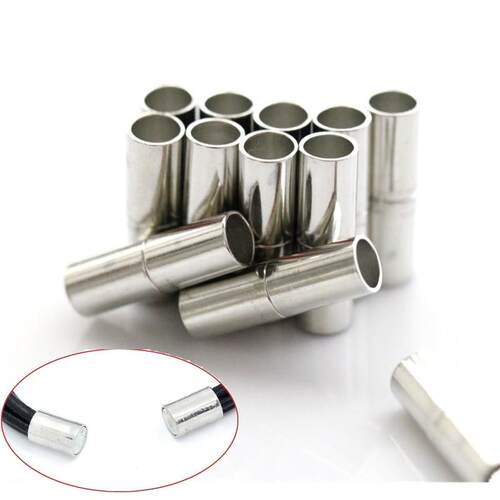 10pcs/set Column Magnet Clasps Connectors Silver Tube For Br