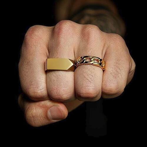 Flat-Top Ring for Men Stainless Steel Male Jewellery West B