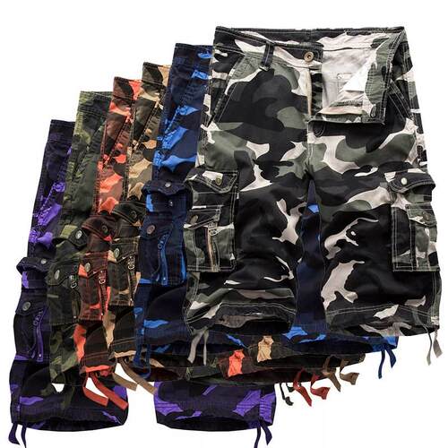 Workwear camouflage shorts large size loose casual multi-poc