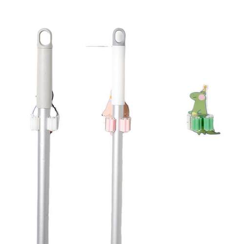 Cartoon Mop Clip Bathroom No-Drill Mop Storage Wall-Mounted