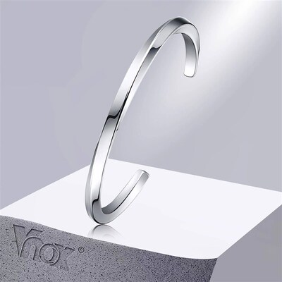 Vnox Vintage Stainless Steel Bangle for Men Women Mobius Twi