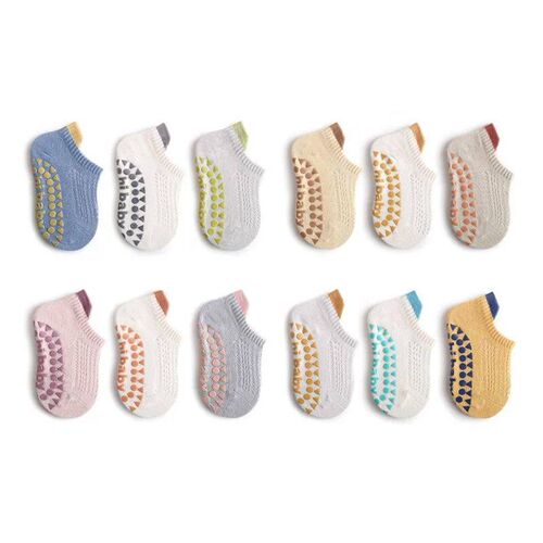 6 Pairs Baby Boys Girls Cotton Non-slip Floor Socks Summer F