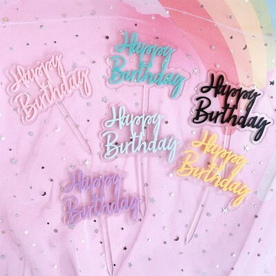 New happy birthday cake topper Baking Dessert cake Insert De