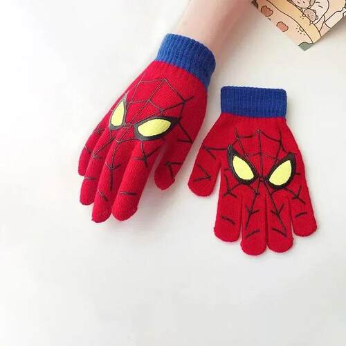 3-8 Years Autumn Winter Kids Knitted Gloves Cute Cartoon Spi