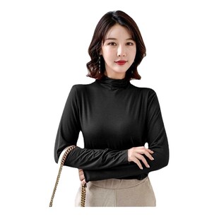 Women Turtleneck Sweater Autumn Long Sleeve Shirt Pullover S