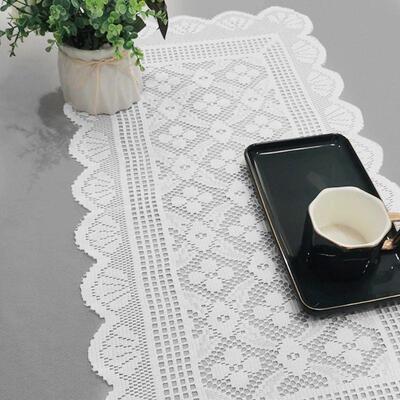 Modern minimalist white lace table runner-Nordic style table