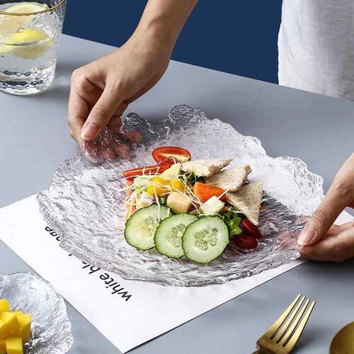 Japanese-style crystal glass plate high-value tableware