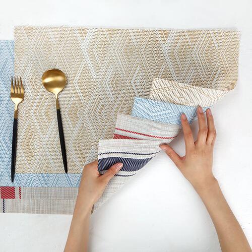 Black and white striped table mat Nordic household rectangul
