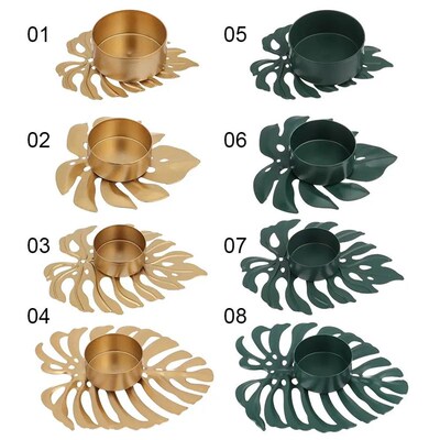Modern Style Creative Turtle Leaf Candle Holder Candlelight