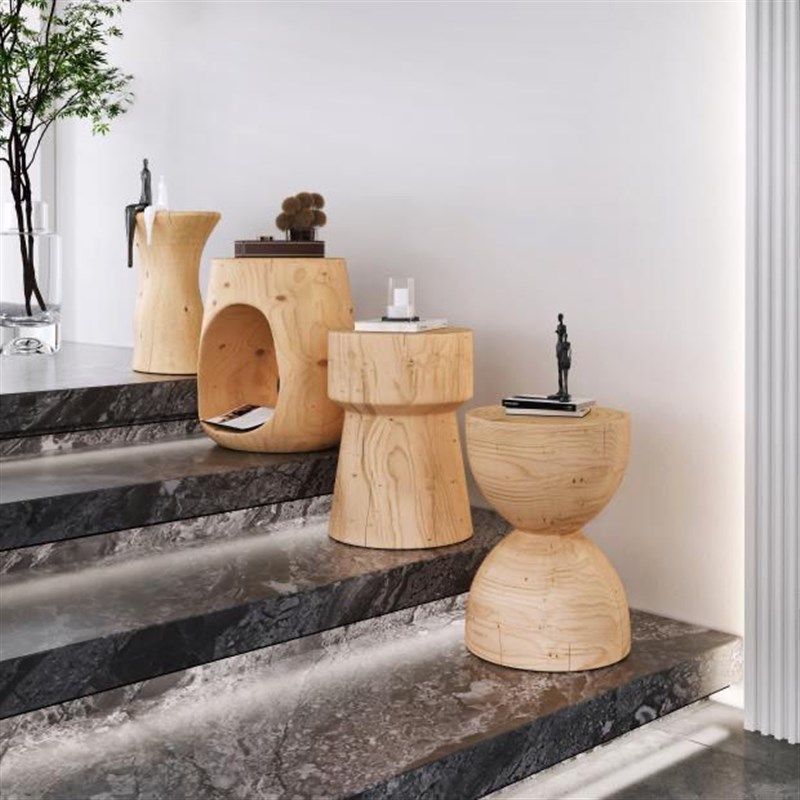 实木墩子圆形艺术摆件底座民宿矮凳摆件床头柜沙发边几角几,住宅家具,根雕茶几,淘宝优惠券,粉丝福利购,淘宝优惠卷