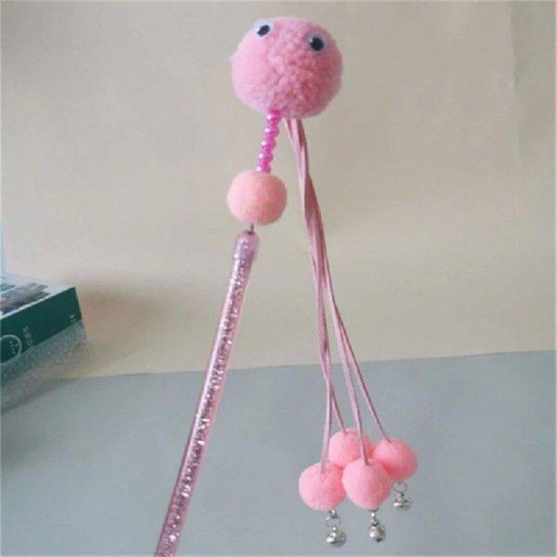 Sweet Kitten Teaser Interactive Rod Toy with Small Bells