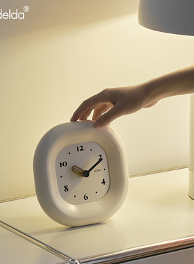 Mndeld法式奶油风家居座钟客厅玄关电视柜台式时钟装饰桌面摆件