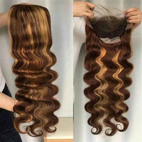 360 full lace wig ombre Highlight Body Wave 13x4 Lace Front