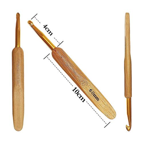 9Pcs Bamboo Knitting Needles Set Crochet Hooks 2-6mm Crochet