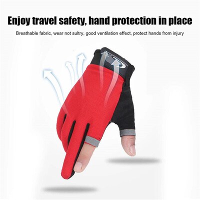 Summer Men Fishing Gloves Women Two Finger Cut Male Touchscr