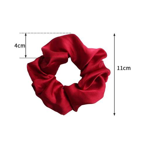 Newest Korean Woman Elegant Silk Elastics Hair Band Solid Co
