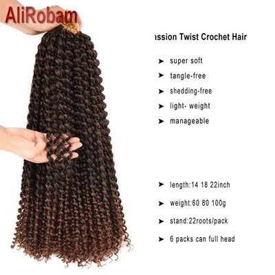 Passion Twist Crochet Braids Spring Twist Hair Extension接发