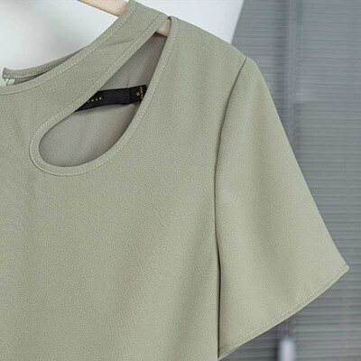 summer new sty temperament ab egant hollowed-out pated dress