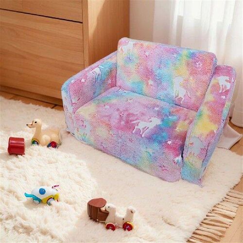 Toddler Kids Couch 2-in-1 Toddler Soft Couch Fold Out