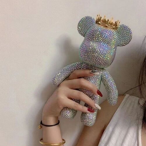 DIY Self-Adhesive Crystal Bear Figure Rhinestone Diamond Vio