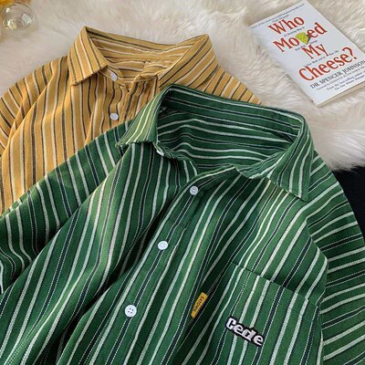 Shirt Mens Retro Loose Summer Thin Short-sleeved Shirt Desi