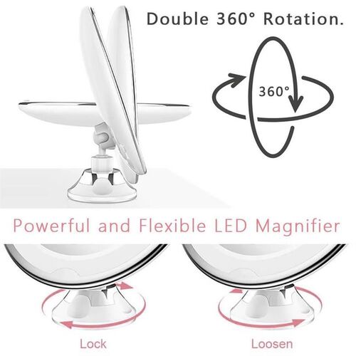 10X Magnifying LED Light Makeup Mirror Lamp Magnifier Batter