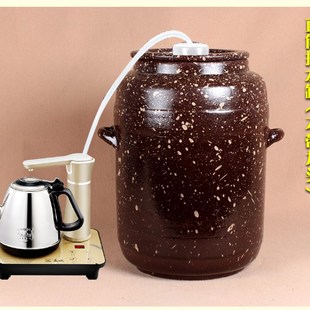 紫砂水缸带龙头储水罐大号家用抽水缸小号净水缸过滤茶水桶两用