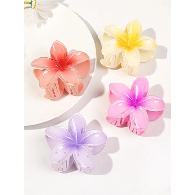 4Pcs Cute Flower Banana Hair Claw Clips for Thick Hair,Stron