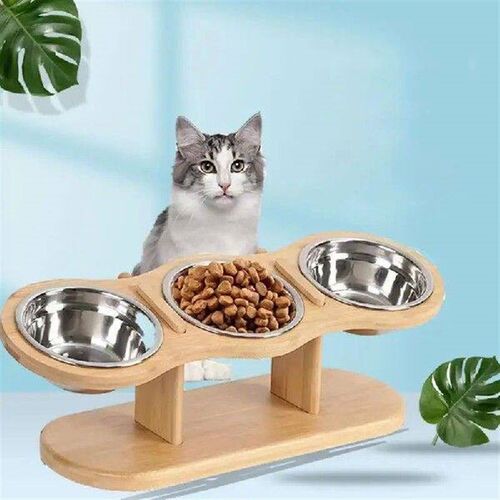 Cat Bowls Set Of 3 Protective Cat Feeder Bowl Elevated