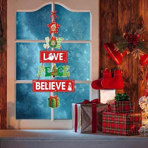 Christmas Door Decoration Paper Santa Claus Snoweman Hanging