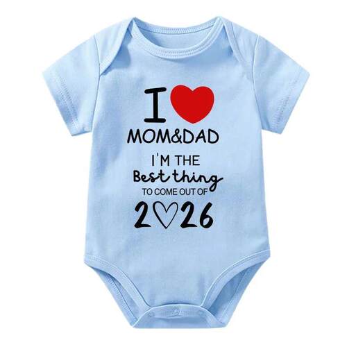 I LOVE MOM & DAD Im The Best Thing 2026 Print Baby Bodysuit