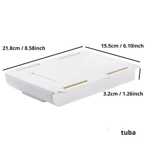 1PCS White SelfAdhesive Storage Drawer Box Makeup Pencil Tra