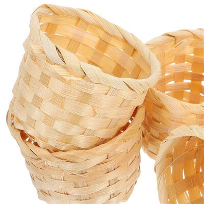 4 Pcs Woven Basket Storage Laundry Wicker for Plants Gift