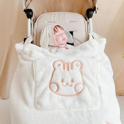 Korean Baby Blanket Cartoon Bear Rabbit Coral Fleece Warm Co
