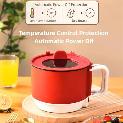 220V Hot Pot With Steamer,Portable 1.6L Ramen Electric Cooki