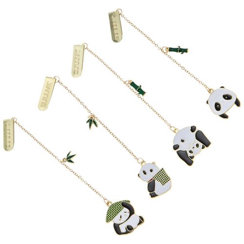 4 Pcs Metal Bookmark Office Page Marker Chain Smooth Surface