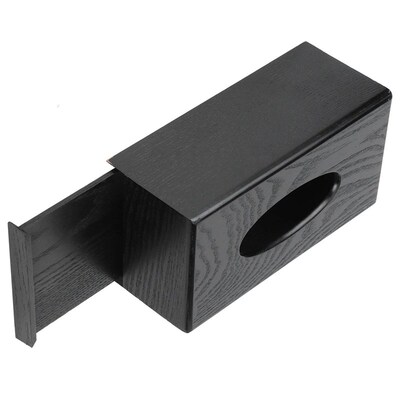 Black Wooden Tissue Box Napkin Case Elegant Style Tissue Hol