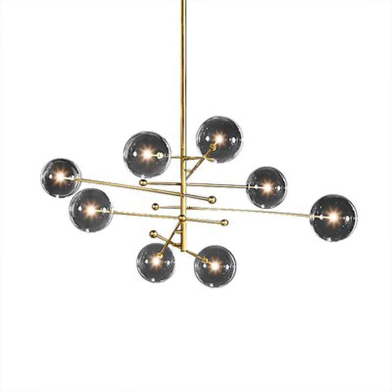 北欧铁艺几何线条吊灯后现代创意简约客厅卧室餐厅港式玻璃球灯具,家装灯饰光源,智能吊灯,淘宝优惠券,粉丝福利购,淘宝优惠卷