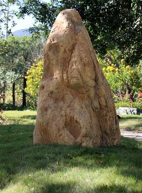 仿真空心石大摆件花园水池绿化井盖石头造景装饰玻璃钢刻字假山石