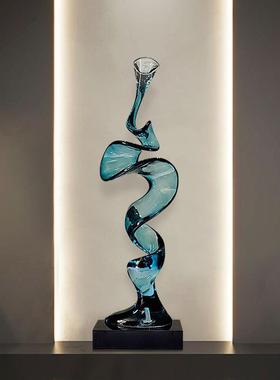 抽象玄关摆件客厅电视柜桌面透明树脂雕塑酒店会所样板房软装饰品