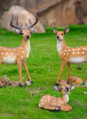 BK9K玻璃钢仿真梅花鹿雕塑景观装饰造景花园庭院动物公园户外