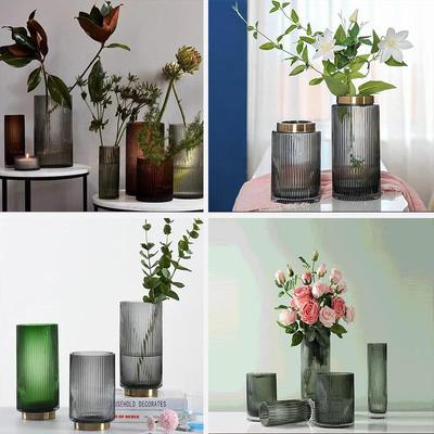 创意摆件客厅插花餐桌面干花水培装饰品花器鲜花简约玻璃花瓶