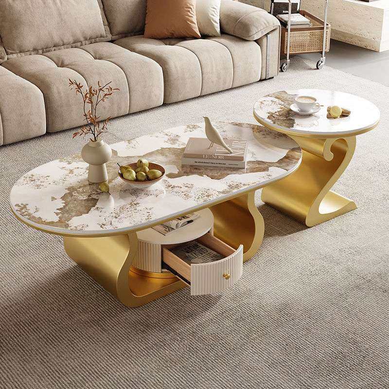 意式轻奢椭圆形岩板现代网红茶几小户型客厅家用简约茶桌新款组合,3C数码配件,其它配件,淘宝优惠券,粉丝福利购,淘宝优惠卷