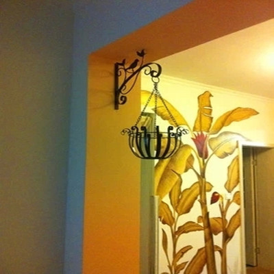 欧式铁艺吊篮花架 创意阳台门口上墙壁挂架装饰悬挂花篮